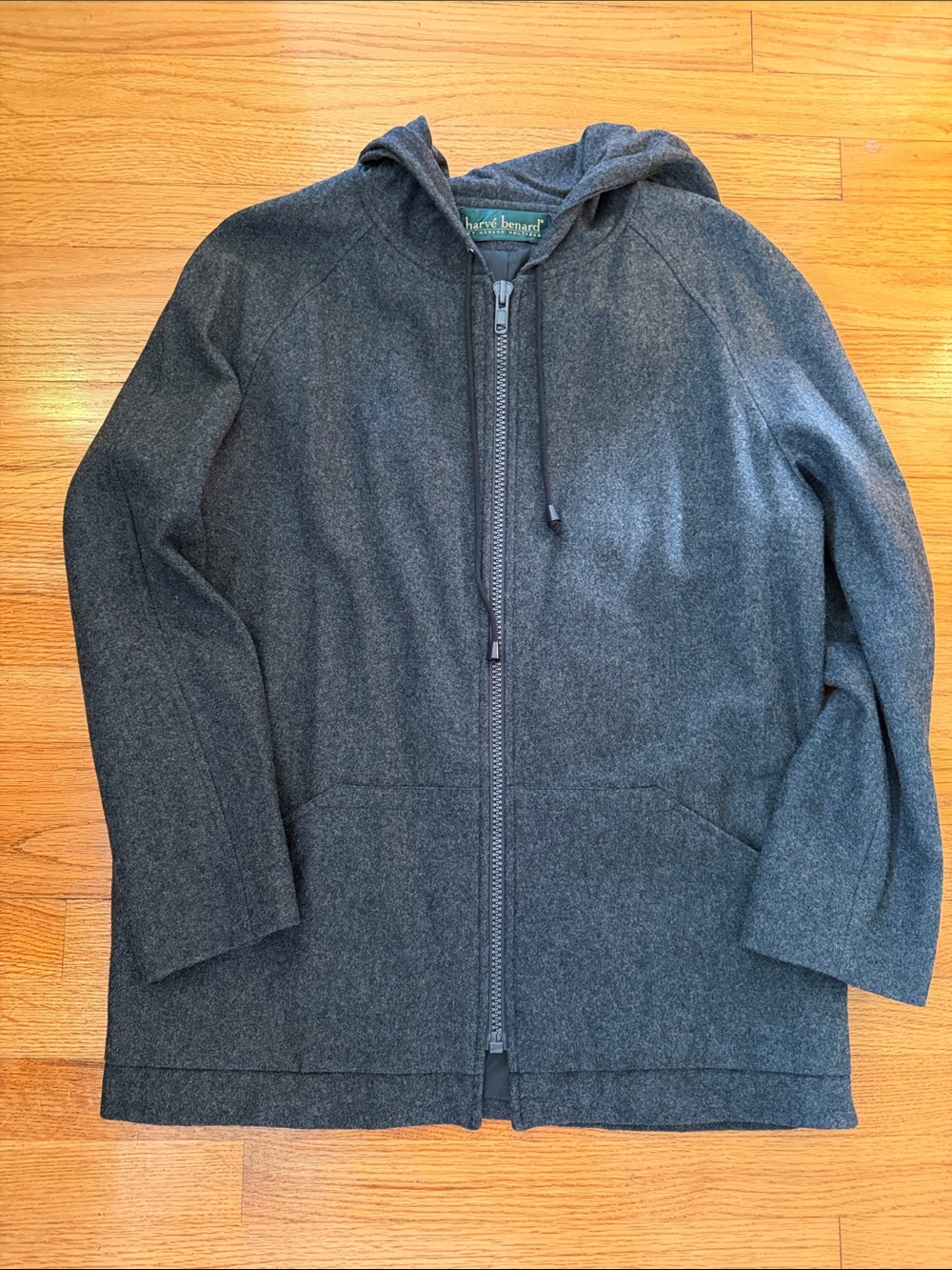 Vintage harve benard wool hoodie jacket m/l charcoal